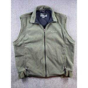 Simms Windstopper Vest Men's M Olive Green Zip Pockets Full Zip Fair Conditions